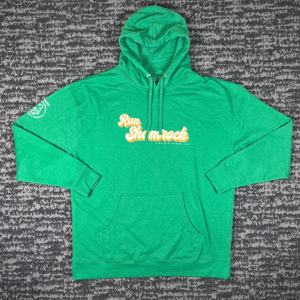Run Shamrock Virginia Beach Hoodie 2XL XXL Green Mens Yuengling St Patricks Day